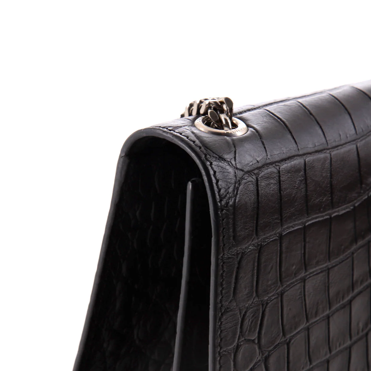 Classic Monogram Tassel Crossbody Bag Crocodile Embossed Leather Medium - Deep Luxury