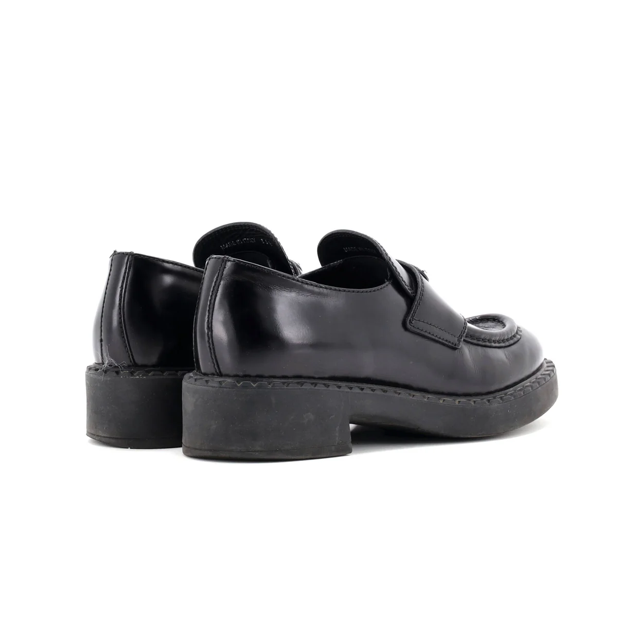 Women's Triangle Logo Loafers Spazzolato Leather - Deep Luxury