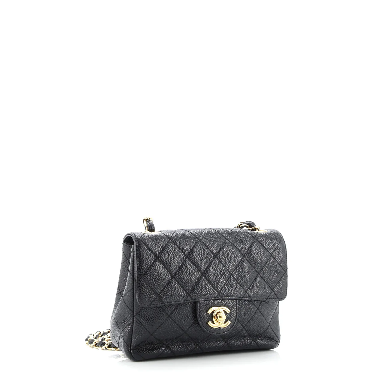 Vintage Square Classic Single Flap Bag Quilted Caviar Mini - Deep Luxury