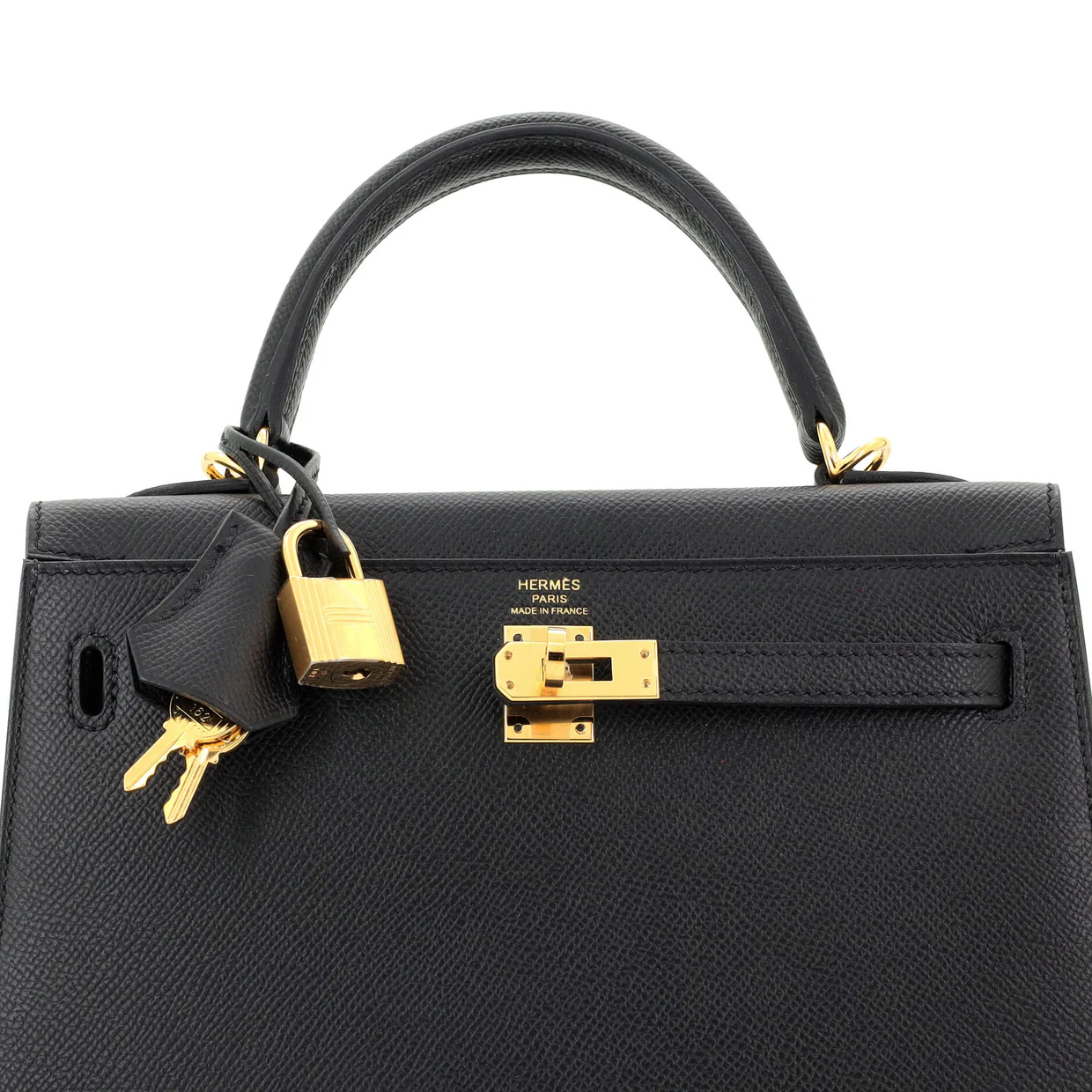 Kelly Handbag Noir Epsom with Gold Hardware 25 - Deep Luxury