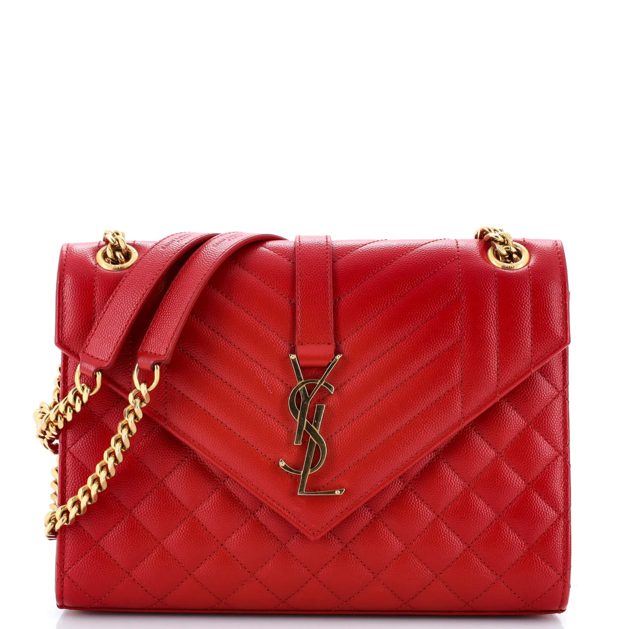 Classic Monogram Envelope Satchel Mixed Matelasse Leather Medium - Deep Luxury