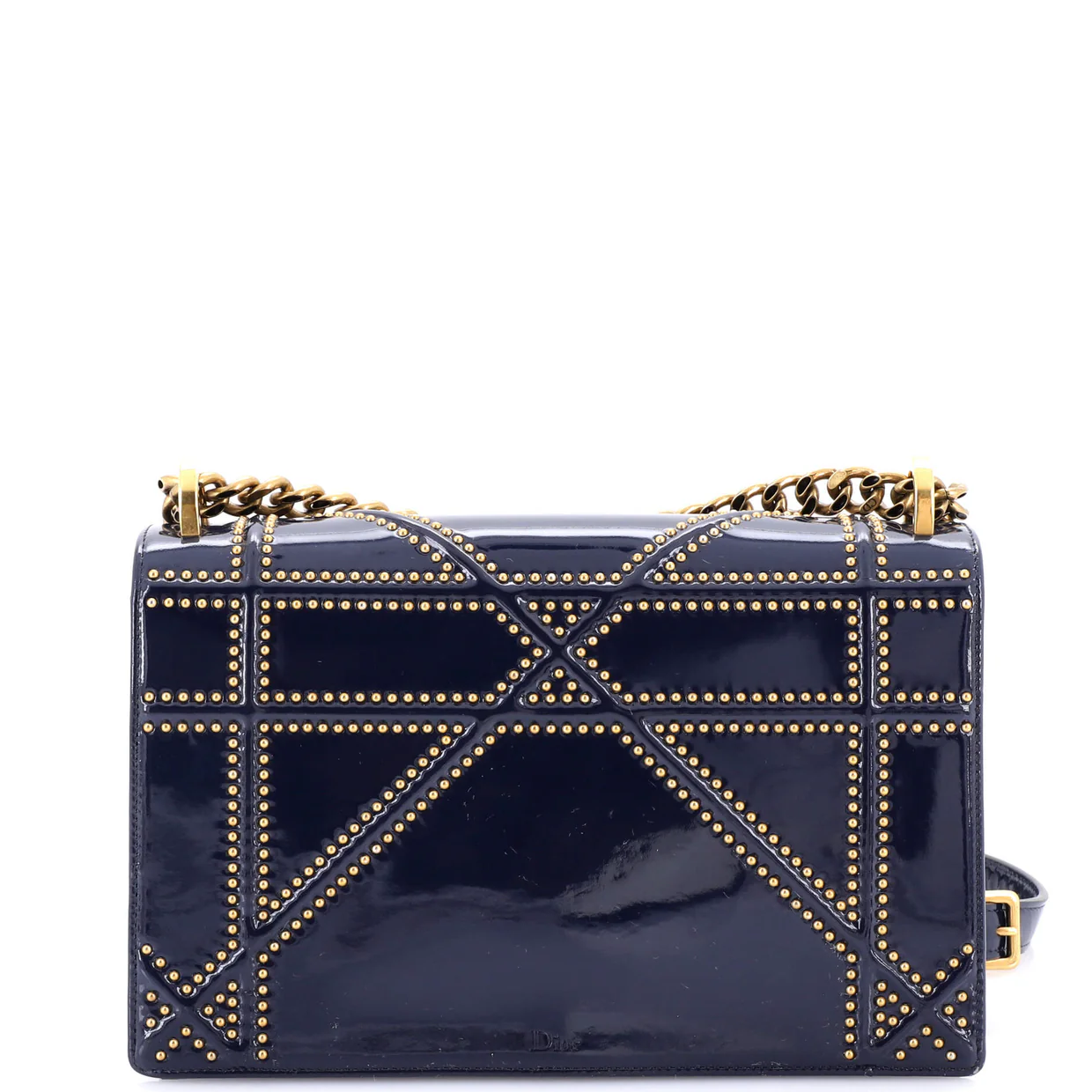 Diorama Flap Bag Studded Patent Medium - Deep Luxury