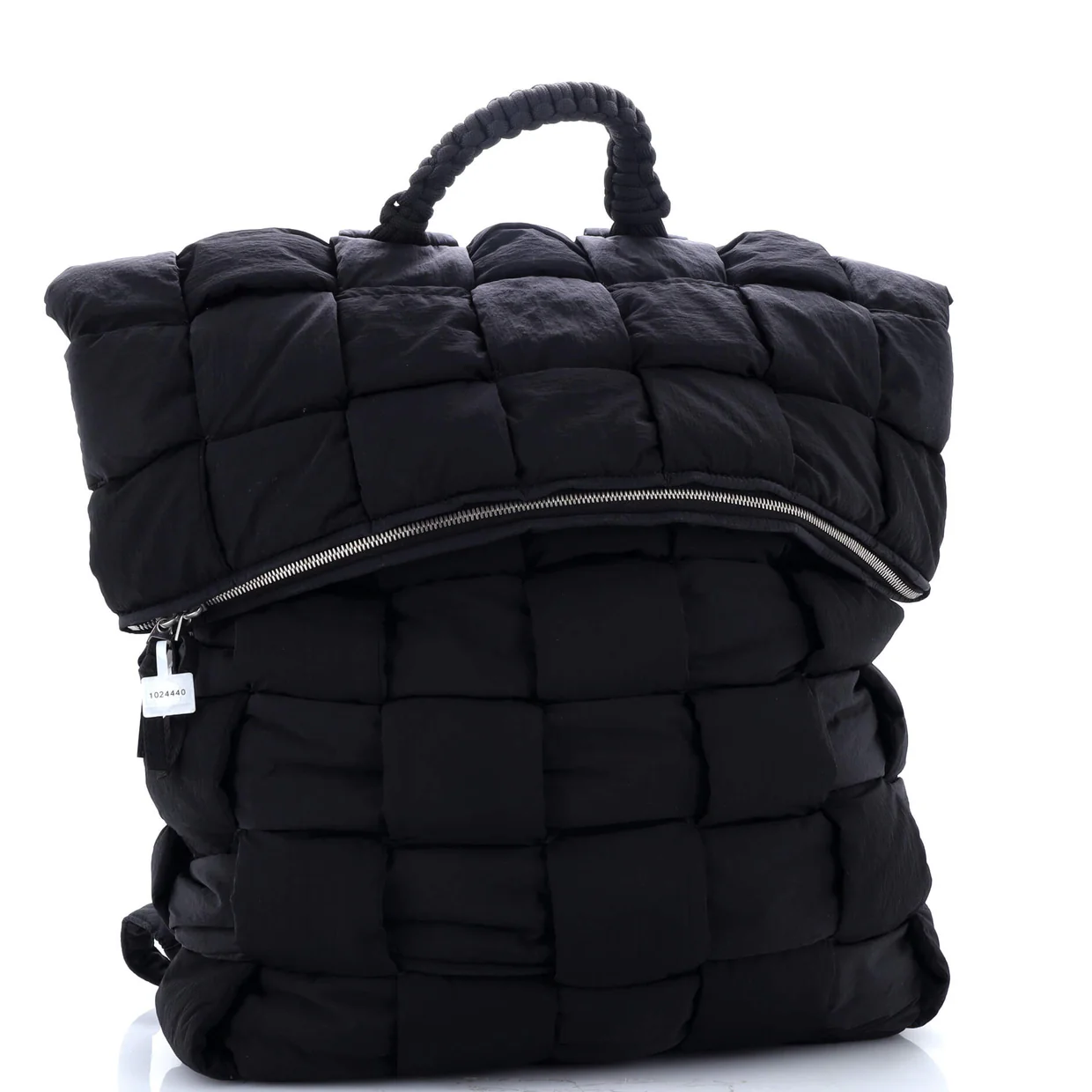 Fold-top Padded Backpack Intrecciato Nylon - Deep Luxury