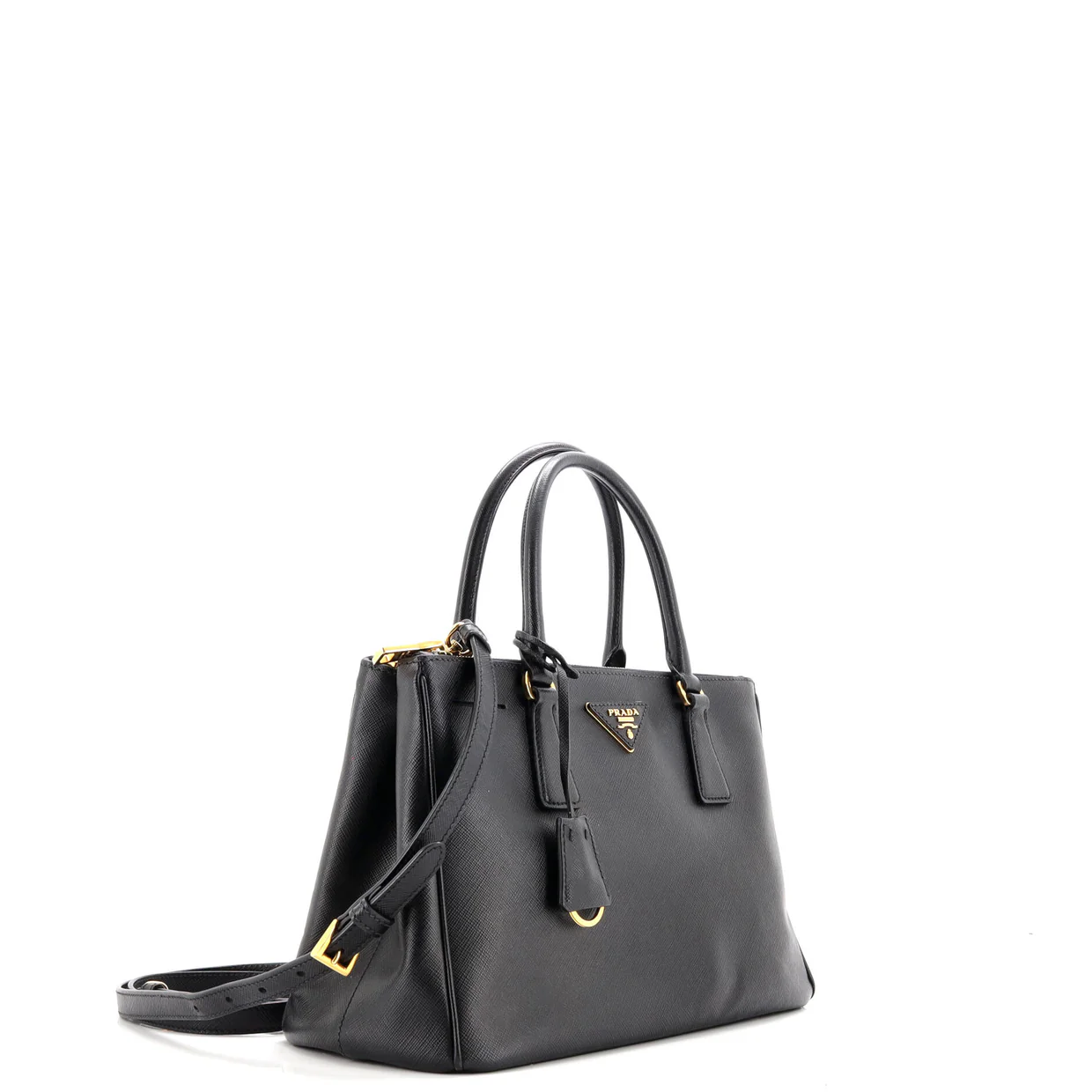 Double Zip Lux Tote Saffiano Leather Small - Deep Luxury
