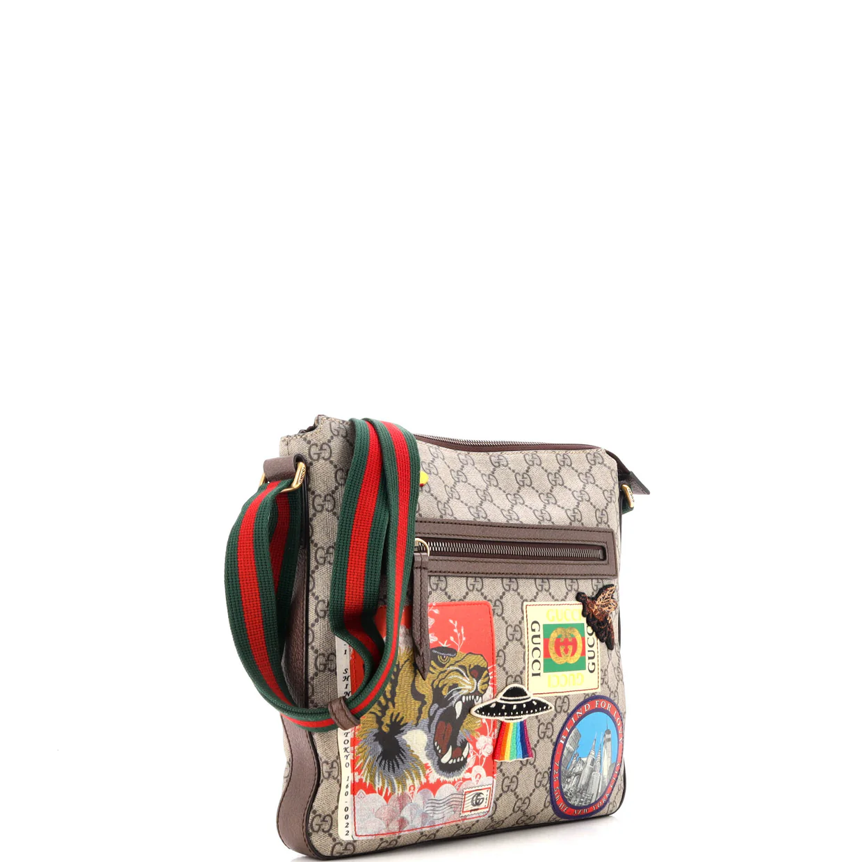 Courrier Zip Messenger GG Coated Canvas with Applique Medium - Deep Luxury