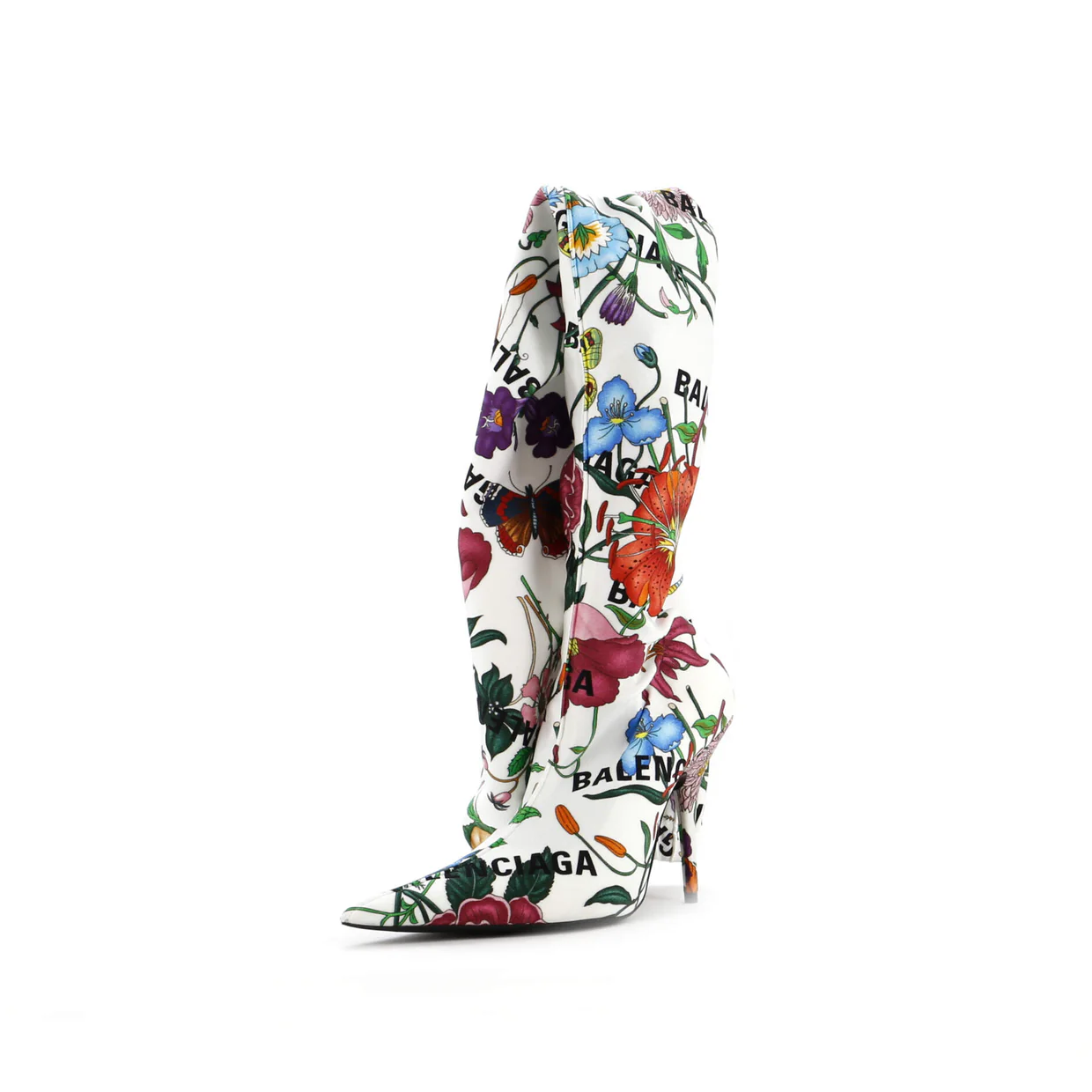 x Balenciaga The Hacker Project Women's Knife Thigh High Boots Flora Fabric - Deep Luxury