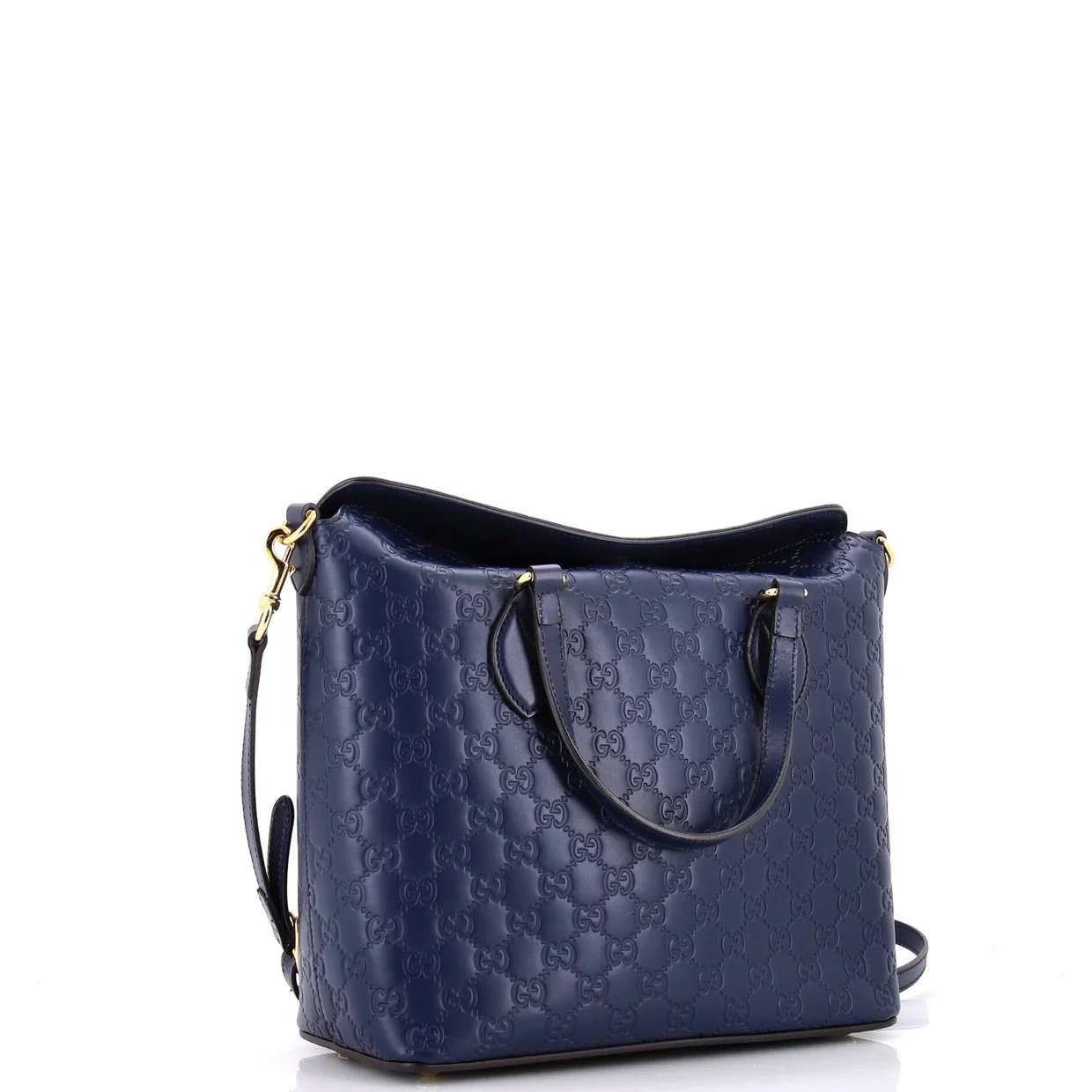 Signature Fold Over Tote Guccissima Leather Medium - Deep Luxury