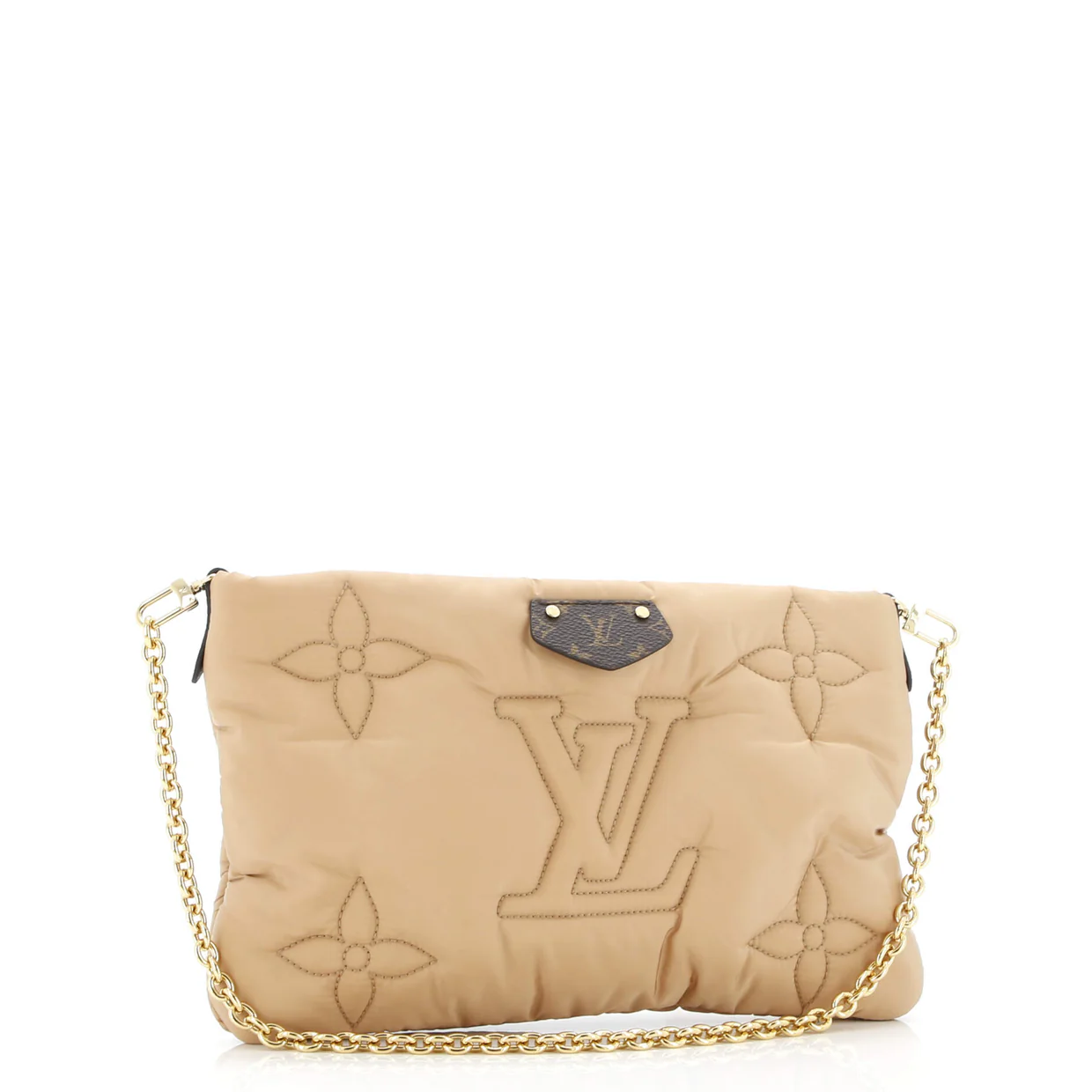 Maxi Multi Pochette Accessoires Pouch with Chain Monogram Quilted Econyl Nylon - Deep Luxury