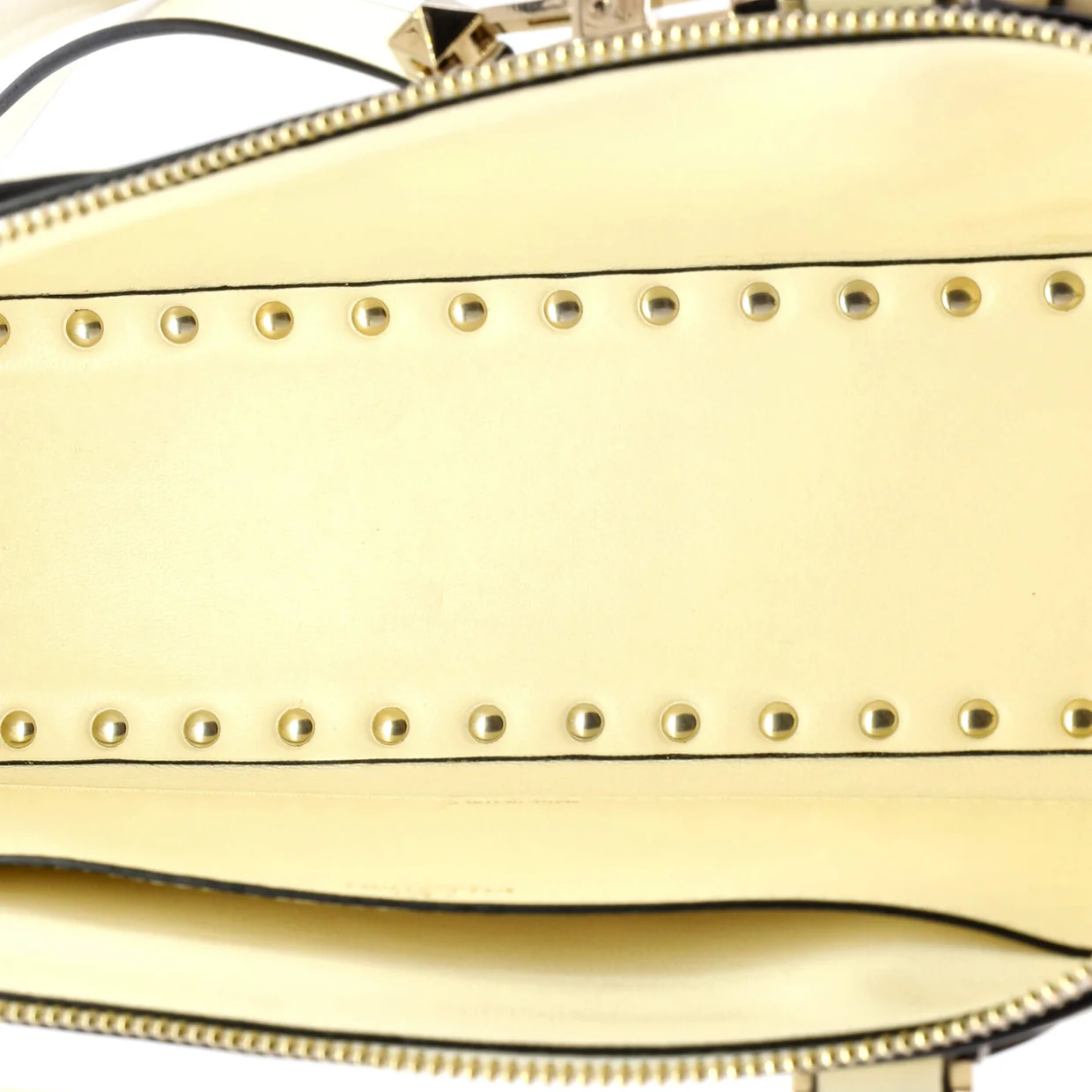 Rockstud Zip Up Top Handle Bag Leather East West - Deep Luxury