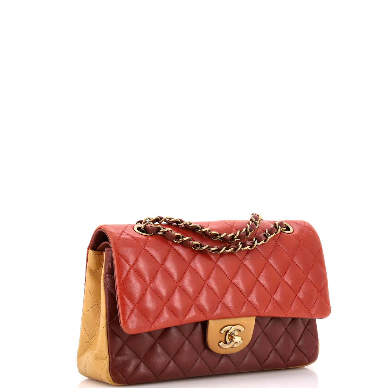 Tricolor Classic Double Flap Bag Quilted Lambskin Medium - Deep Luxury