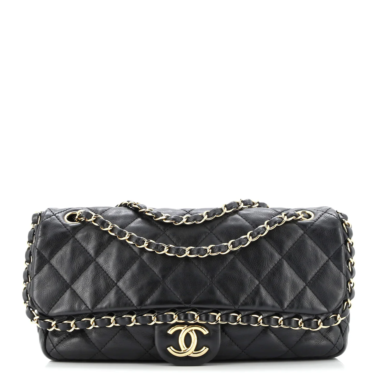 Chain Me Flap Bag Quilted Calfskin Medium - Deep Luxury