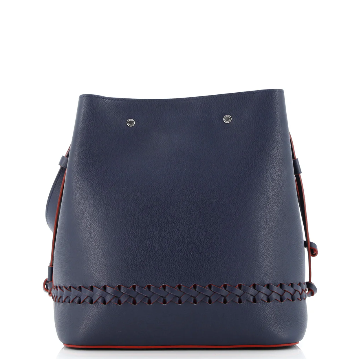 Lockme Bucket Bag Braided Leather - Deep Luxury