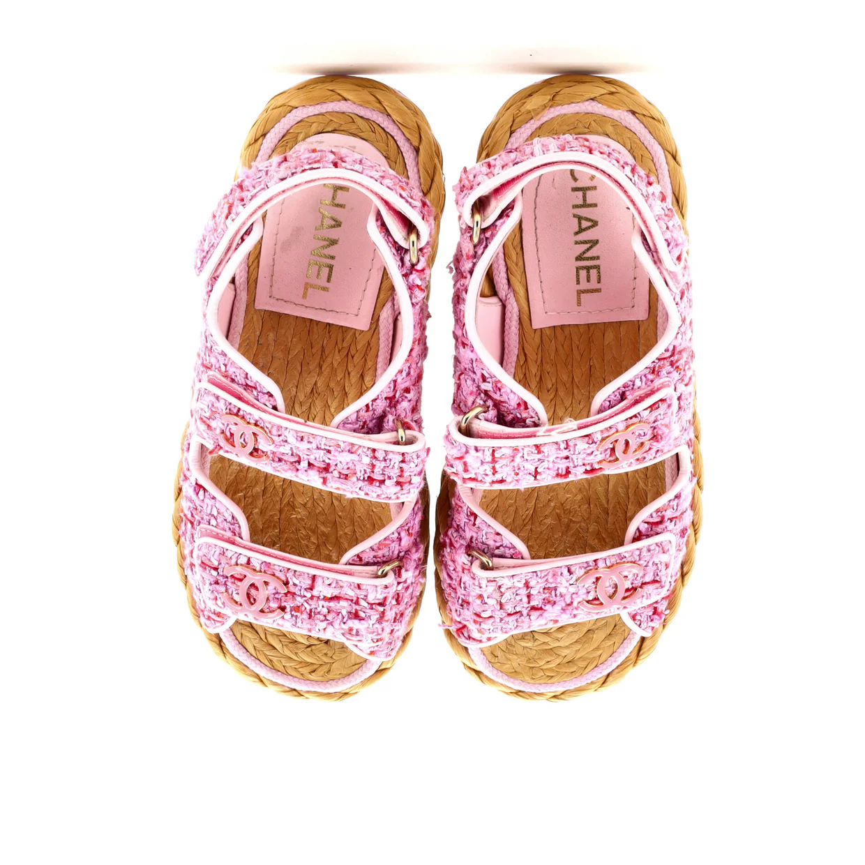 Women's Velcro Espadrille Dad Sandals Tweed - Deep Luxury