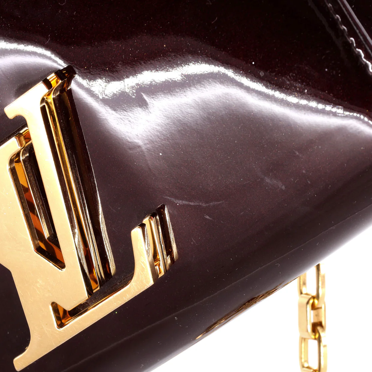 Chain Louise Clutch Patent MM - Deep Luxury