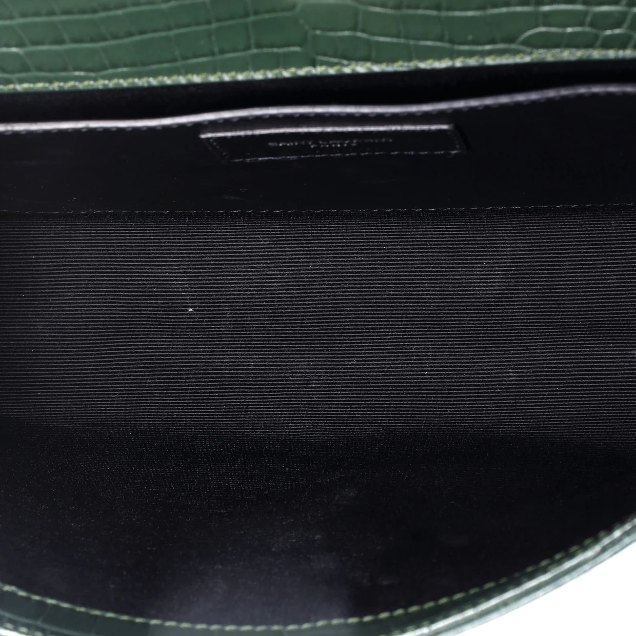 Classic Monogram Tassel Crossbody Bag Crocodile Embossed Leather Medium - Deep Luxury