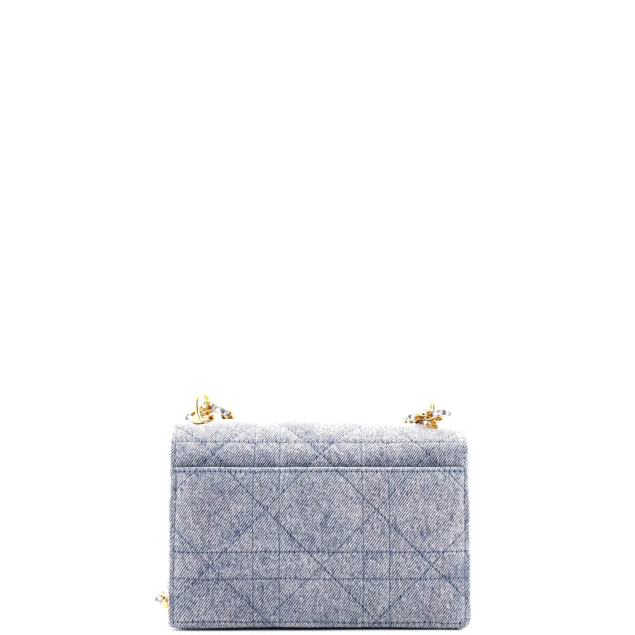 Miss Caro Flap Bag Cannage Quilt Denim Mini - Deep Luxury