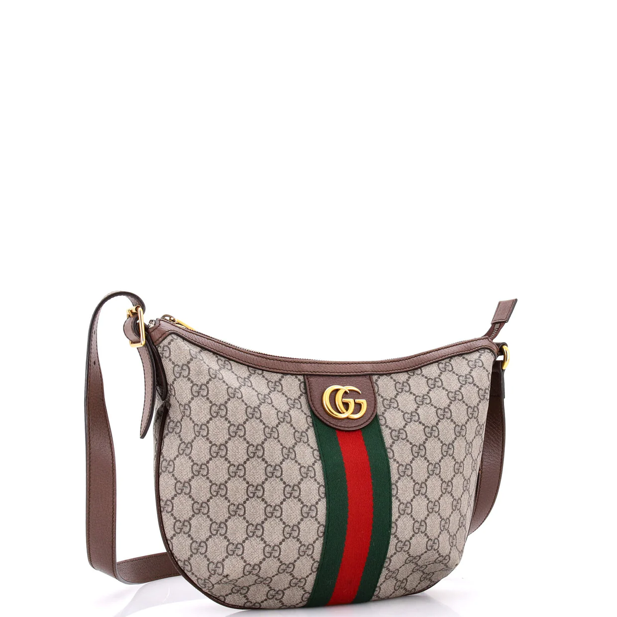 Ophidia Half Moon Hobo GG Coated Canvas Small - Deep Luxury