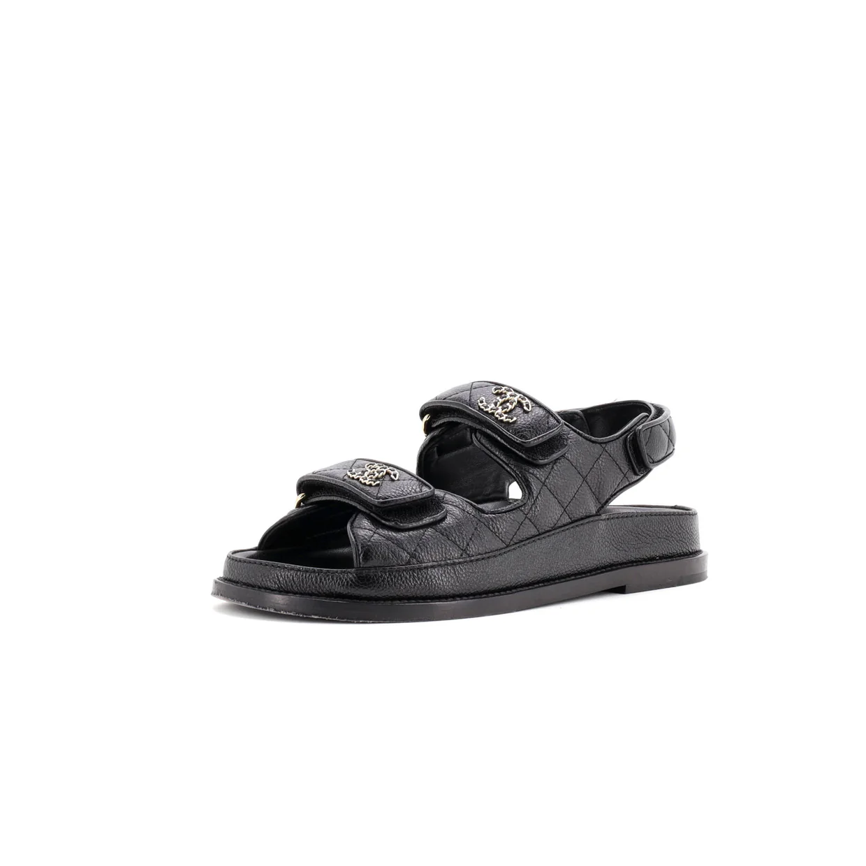 Women's Velcro Dad Sandals Quilted Leather - Deep Luxury