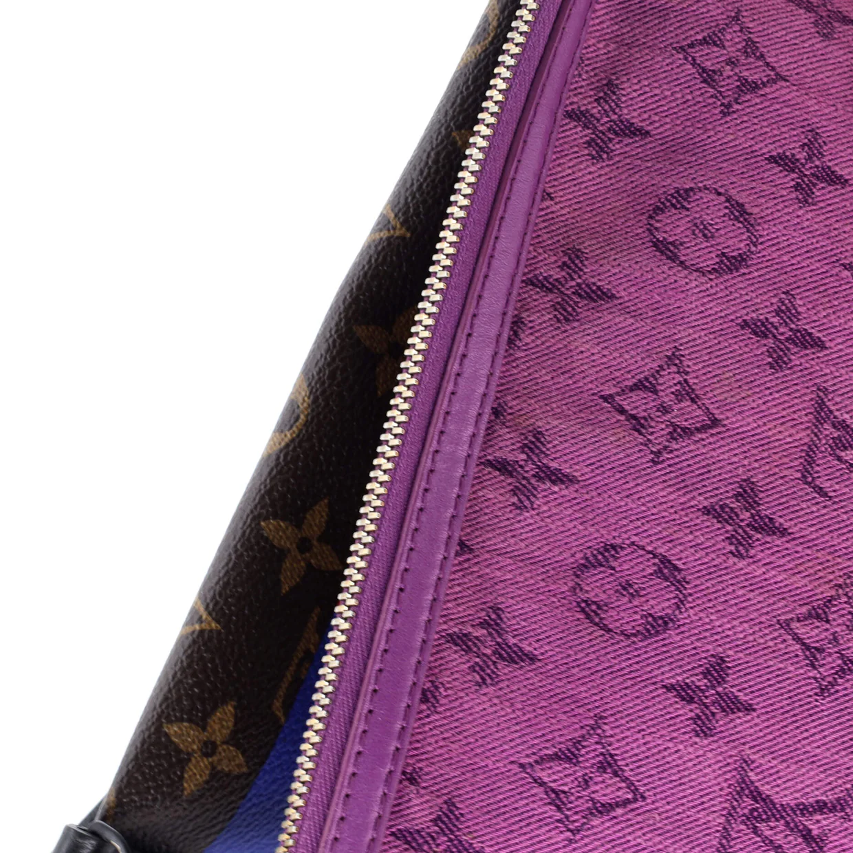 Double Flat Messenger Bag Limited Edition Logo Story Monogram Canvas and Denim - Deep Luxury