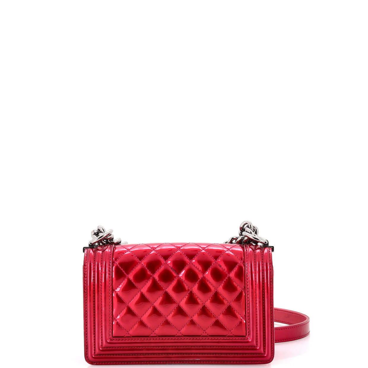 Boy Flap Bag Quilted Patent Small - Deep Luxury