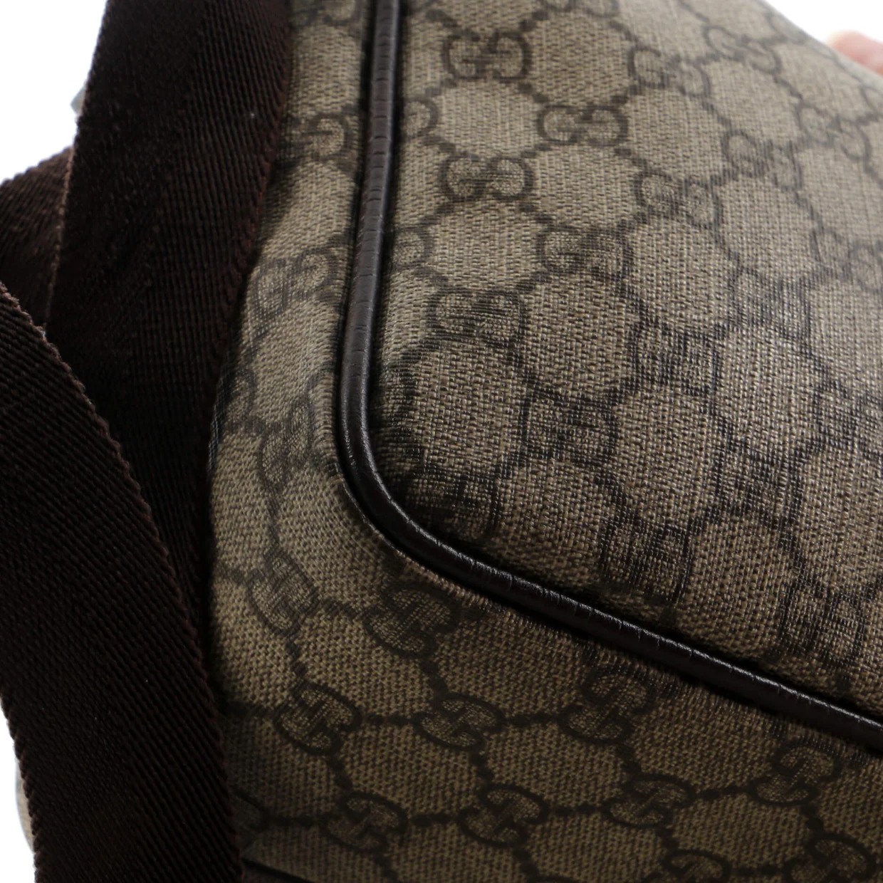 Front Zip Camera Bag GG Coated Canvas with Leather Medium - Deep Luxury