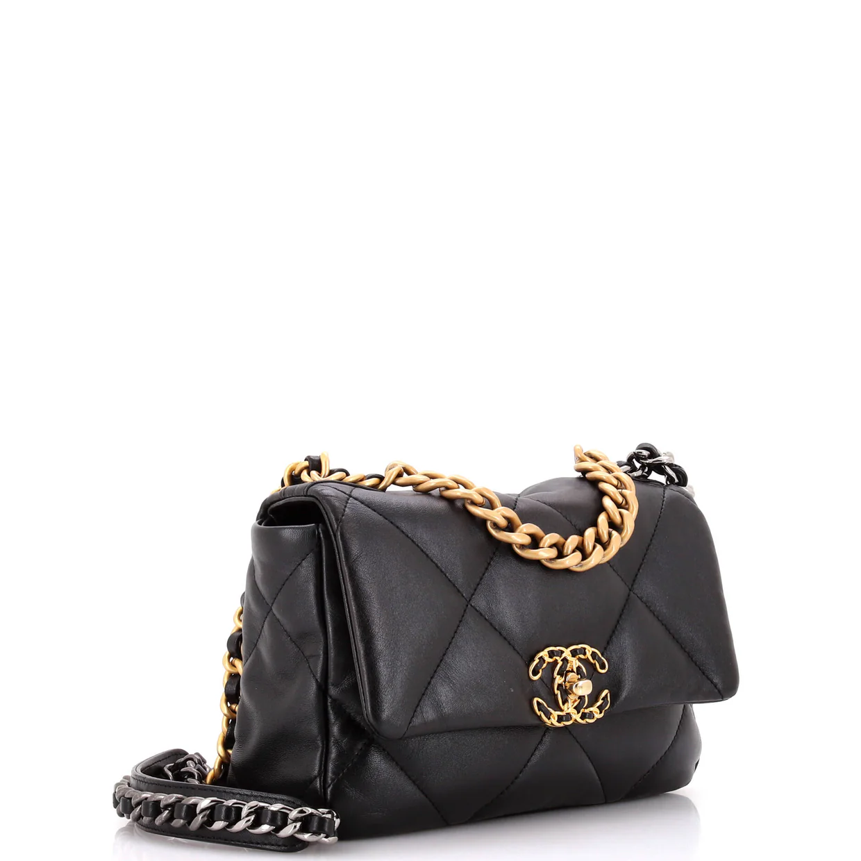 19 Flap Bag Quilted Leather Medium - Deep Luxury