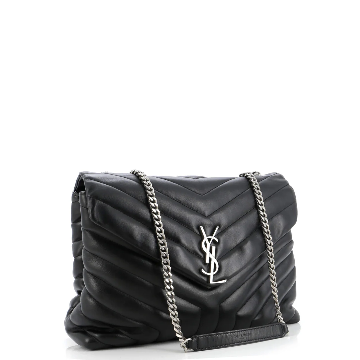 Loulou Shoulder Bag Matelasse Chevron Leather Medium - Deep Luxury