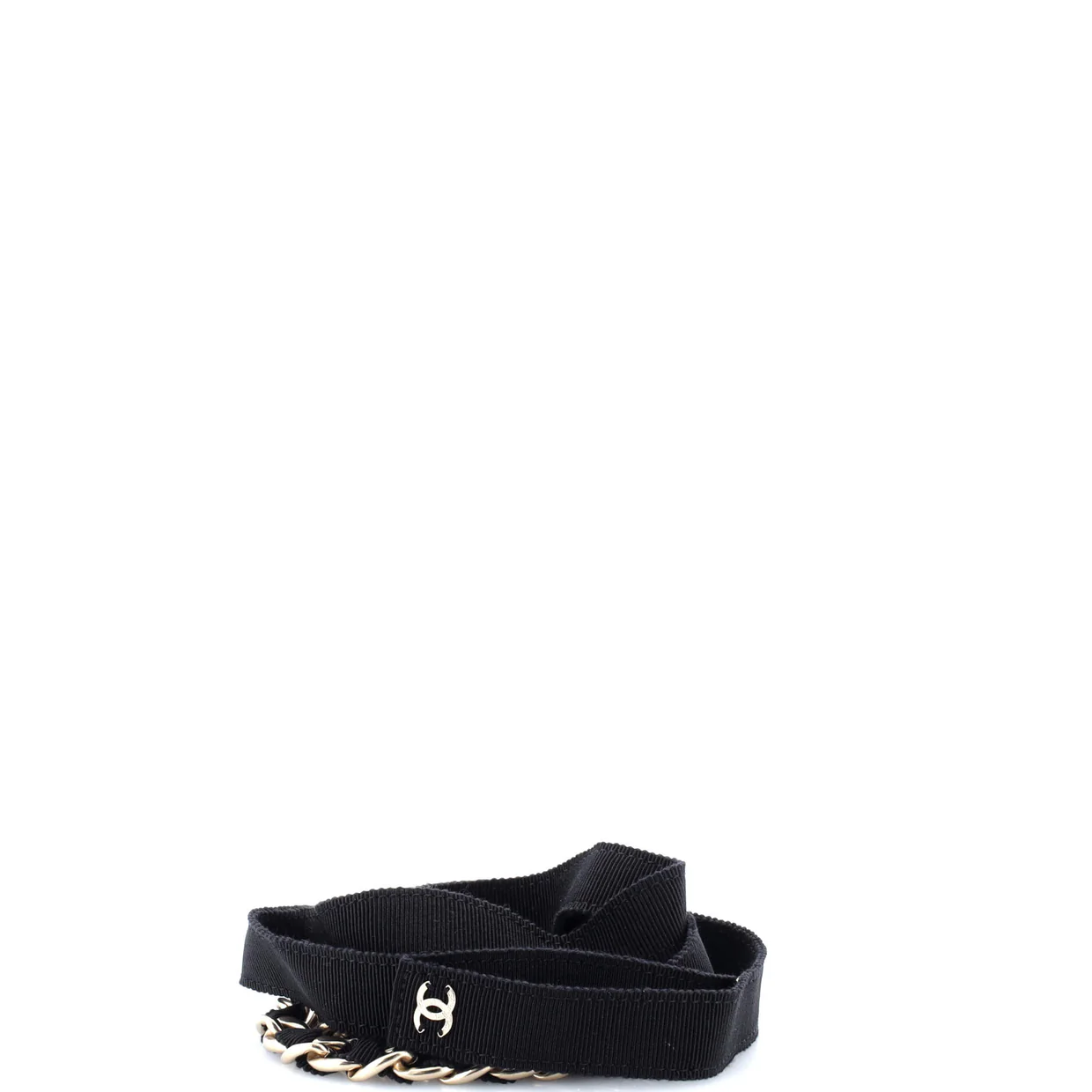 CC Bow Chain Belt Metal and Grosgrain 150 - Deep Luxury