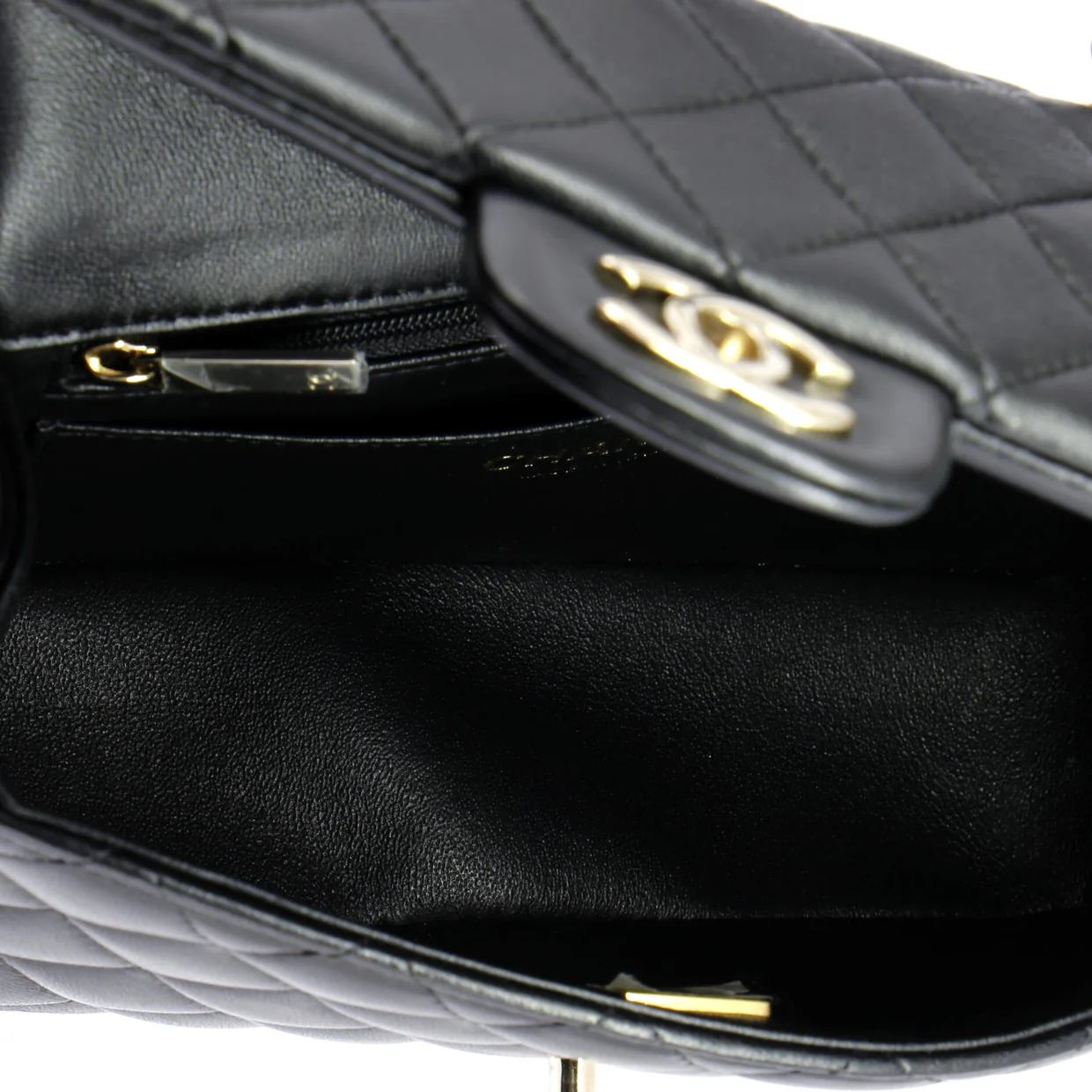 Classic Single Flap Top Handle Bag Quilted Lambskin Mini - Deep Luxury