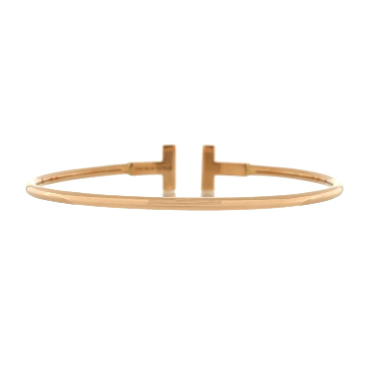 T Wire Bracelet 18K Rose Gold with Diamonds - Deep Luxury