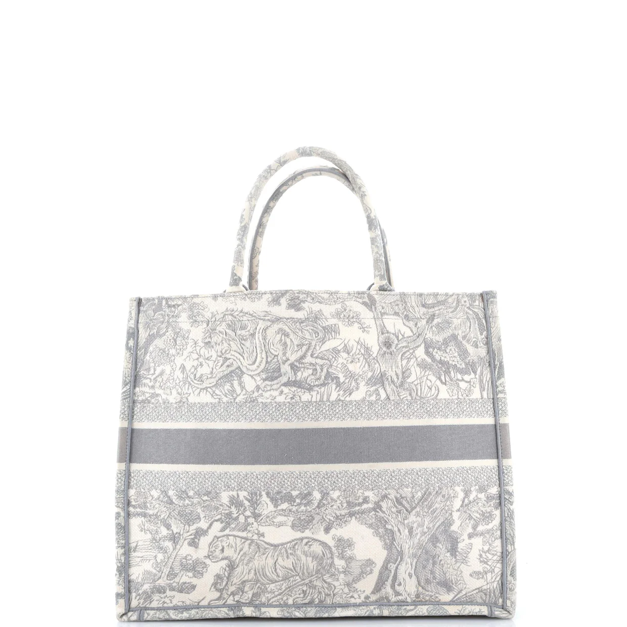 Book Tote Embroidered Canvas Large - Deep Luxury