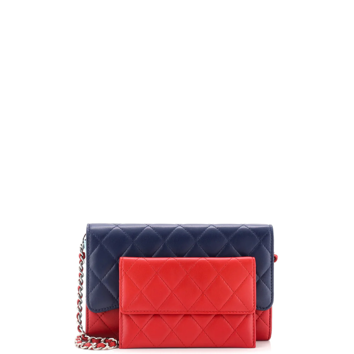 Wallet on Short Chain Quilted Lambskin - Deep Luxury