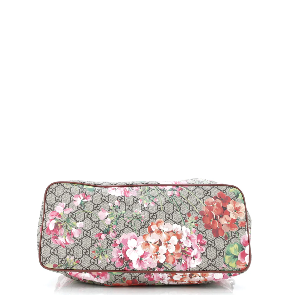 Convertible Soft Tote Blooms Print GG Coated Canvas Medium - Deep Luxury