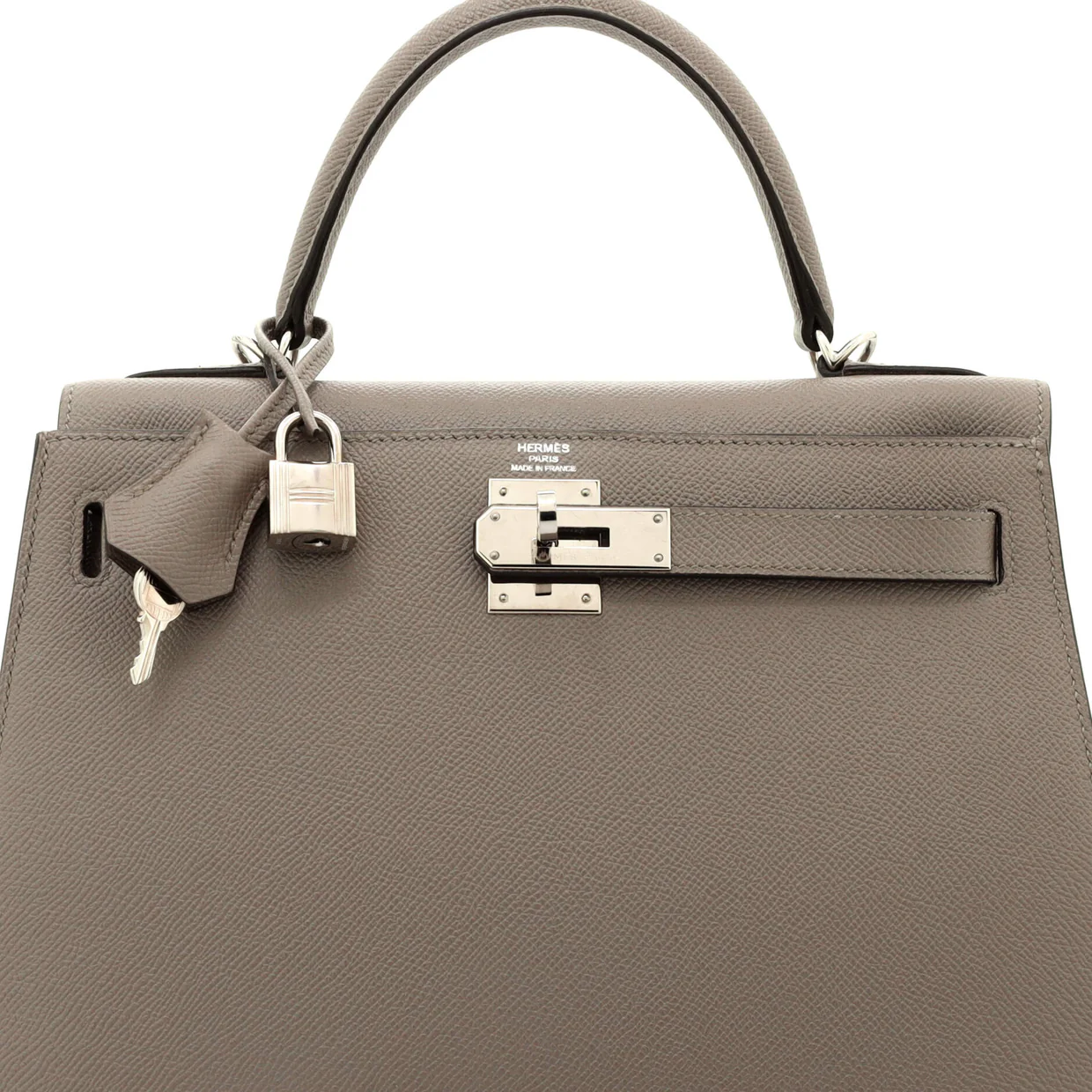 Kelly Handbag Grey Epsom with Palladium Hardware 28 - Deep Luxury