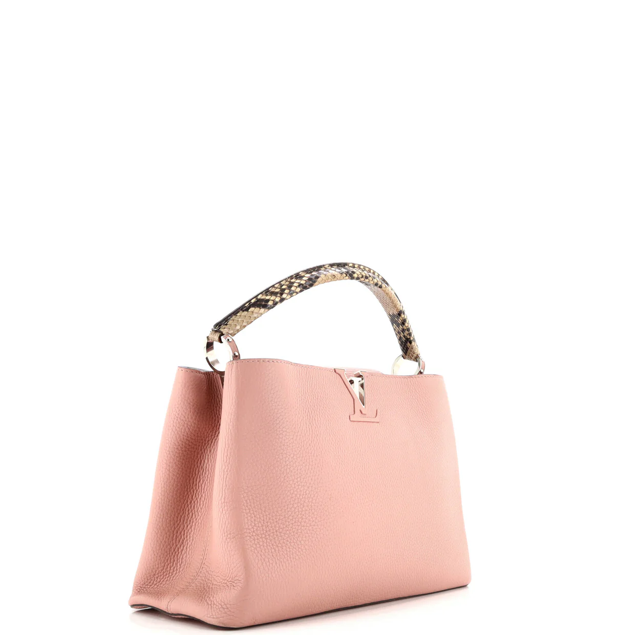 Capucines Bag Leather with Python MM - Deep Luxury