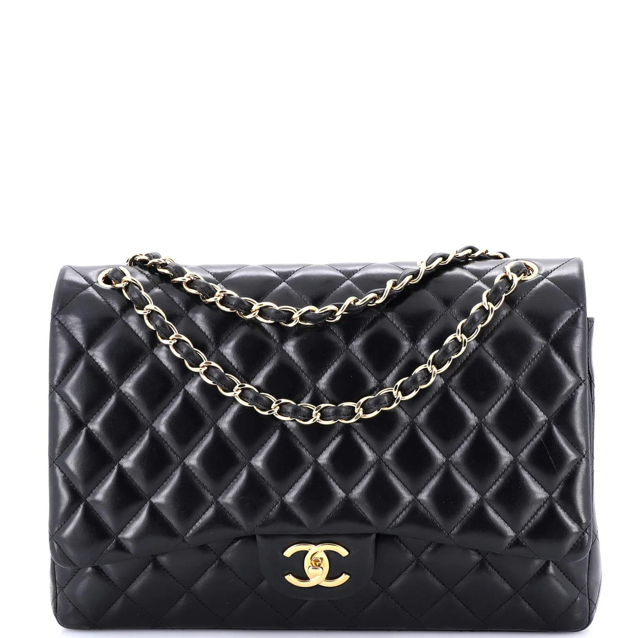 Classic Double Flap Bag Quilted Lambskin Maxi - Deep Luxury