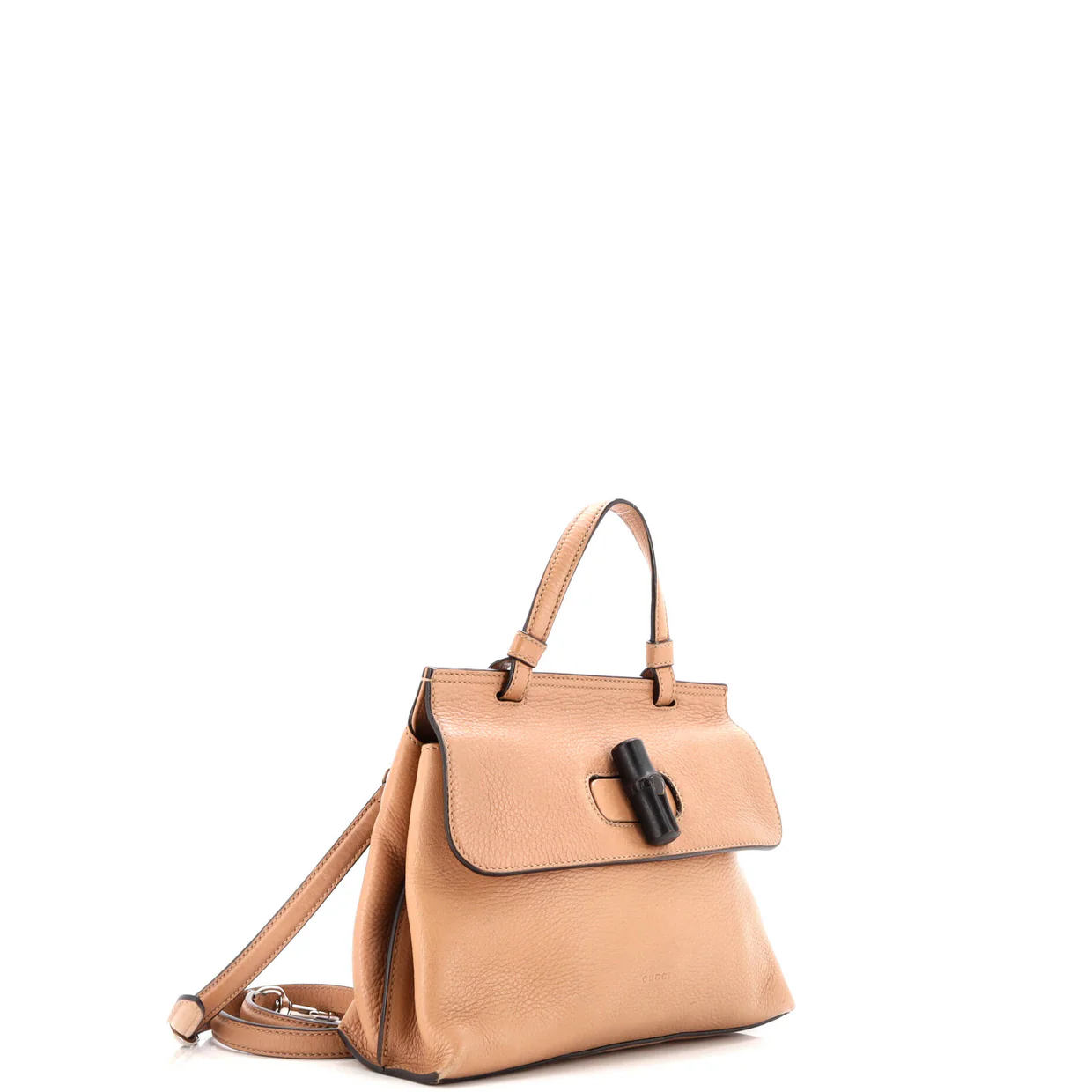 Bamboo Daily Top Handle Bag Leather Small - Deep Luxury