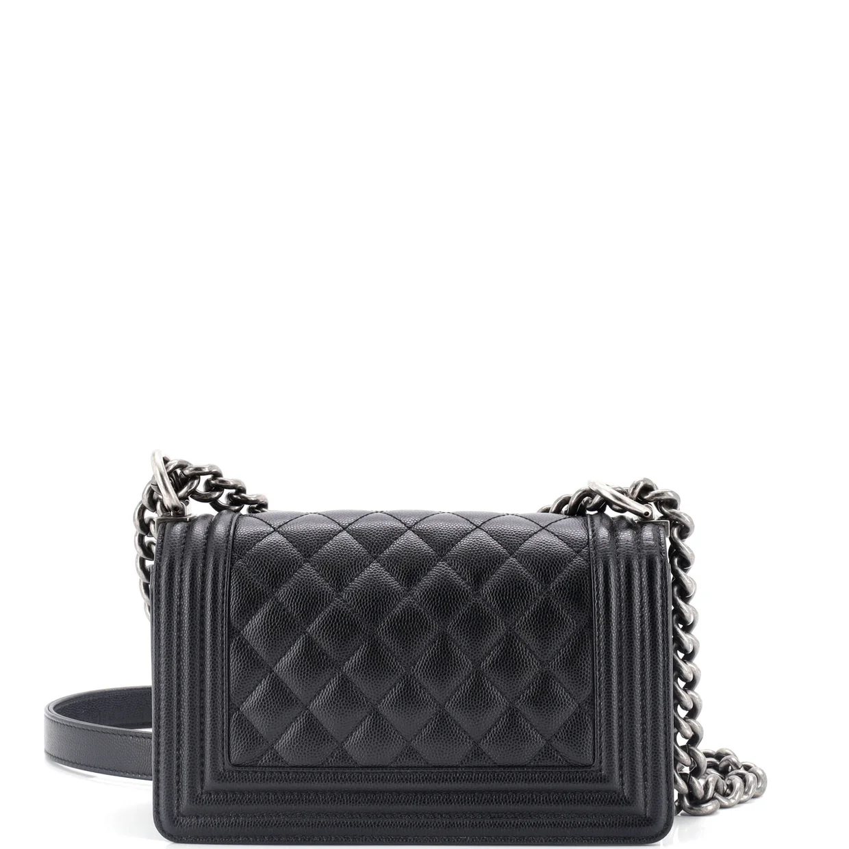 Boy Flap Bag Quilted Caviar Small - Deep Luxury