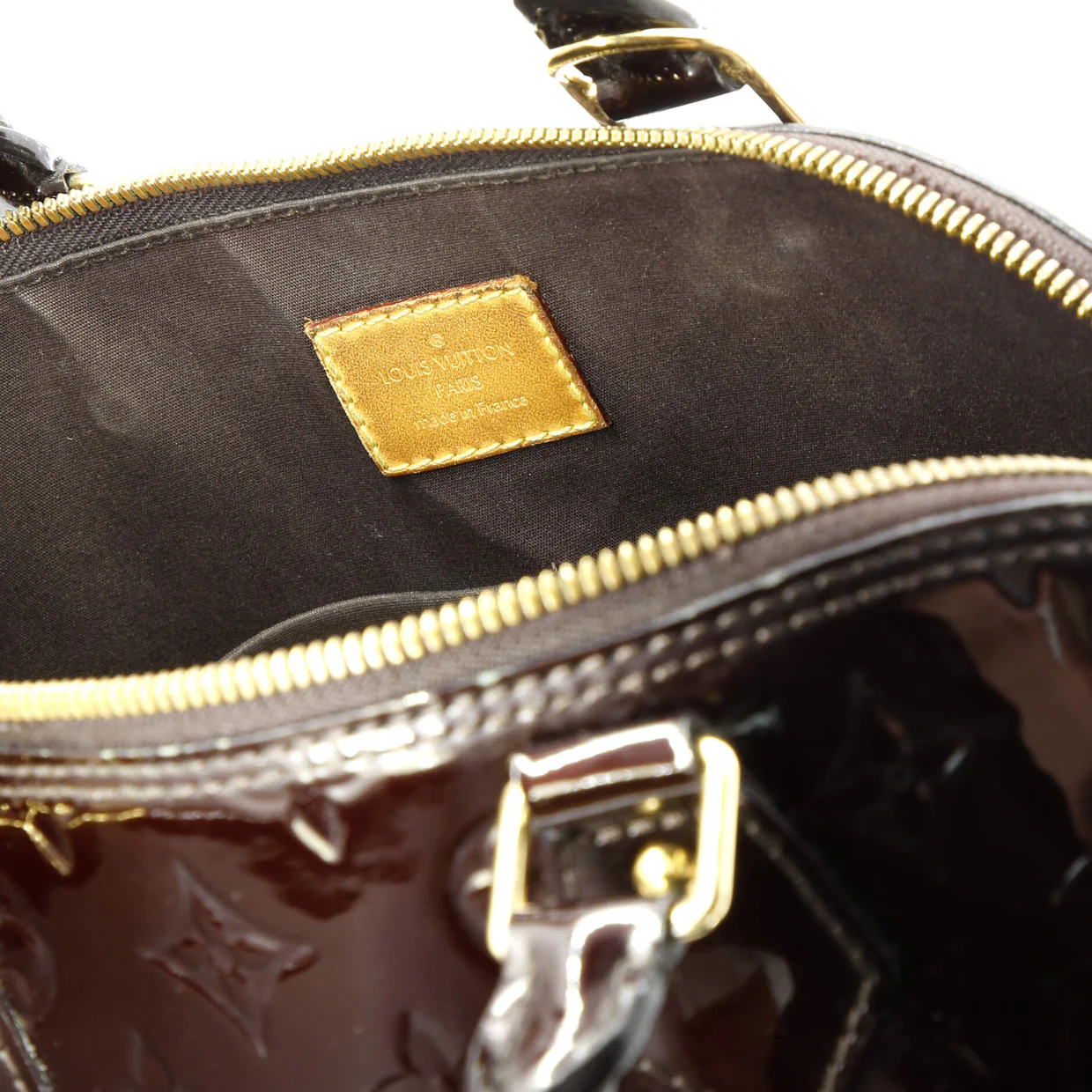 Alma Handbag Monogram Vernis PM - Deep Luxury