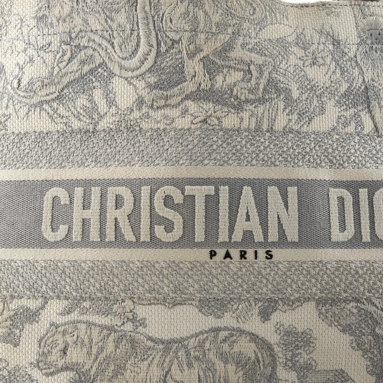 Book Tote Embroidered Canvas Medium - Deep Luxury