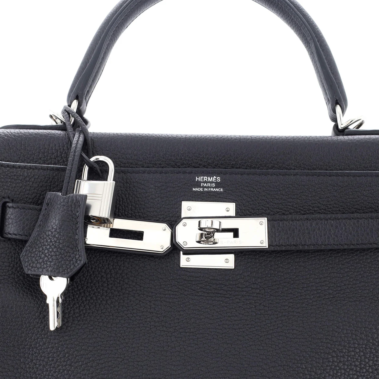 Kelly Handbag Noir Togo with Palladium Hardware 28 - Deep Luxury