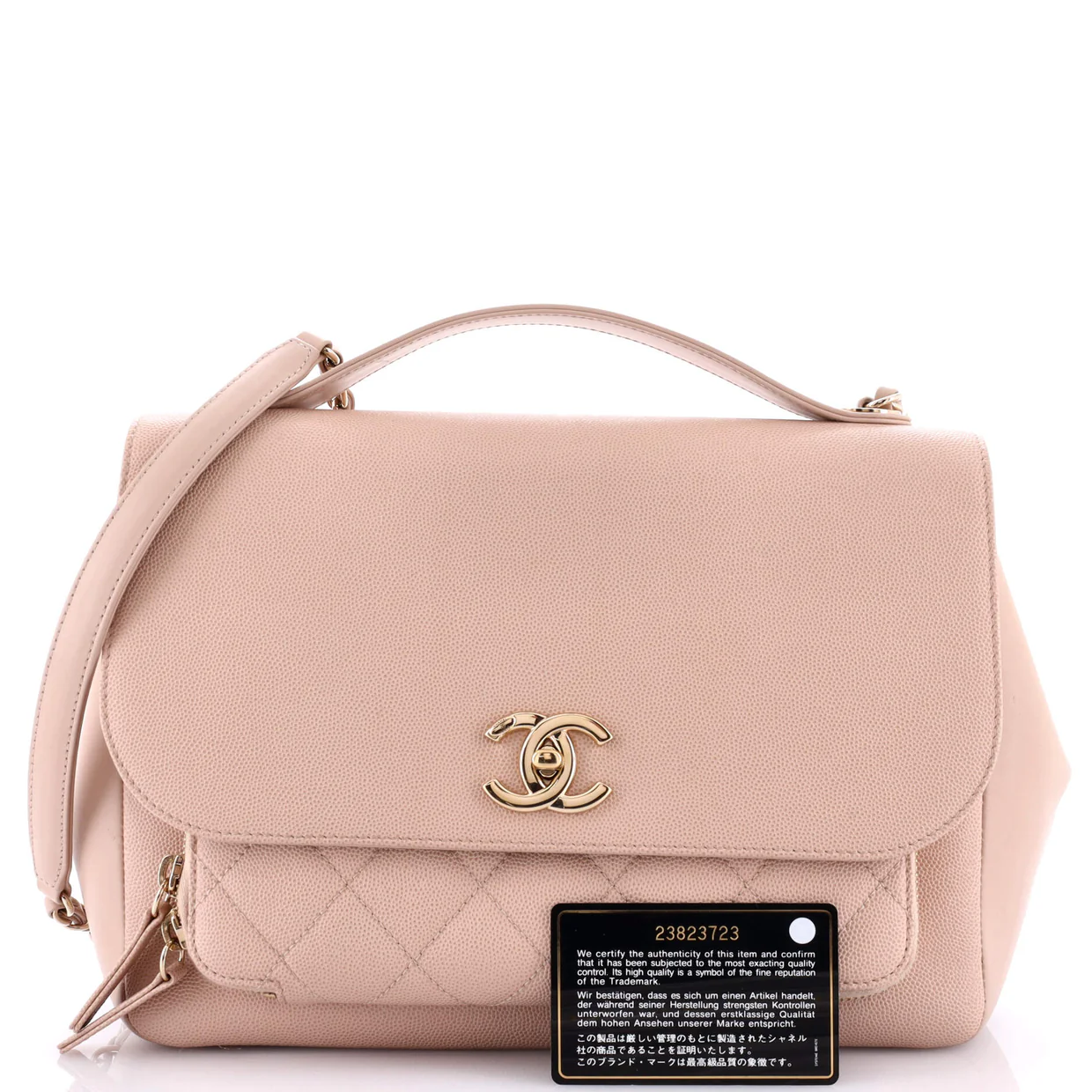 Business Affinity Flap Bag Quilted Caviar Large - Deep Luxury