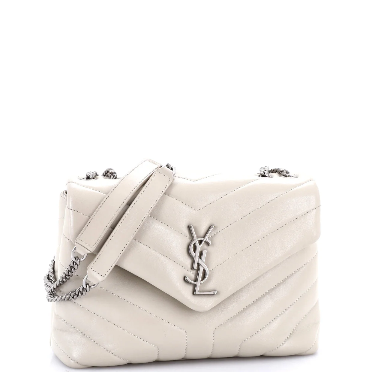 Loulou Shoulder Bag Matelasse Chevron Leather Small - Deep Luxury