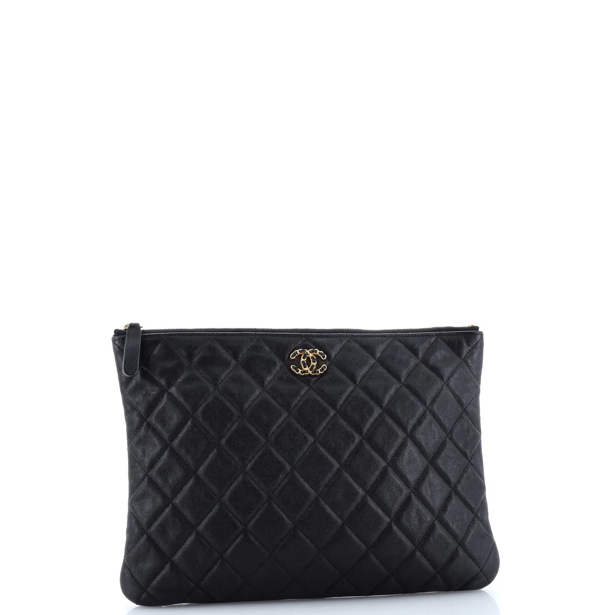 Chain Infinity O Case Clutch Quilted Goatskin Medium - Deep Luxury