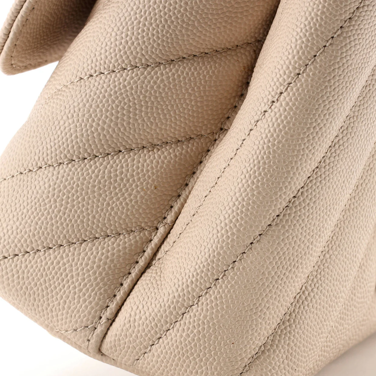 Coco Top Handle Bag Chevron Caviar with Lizard Embossed Handle Mini - Deep Luxury