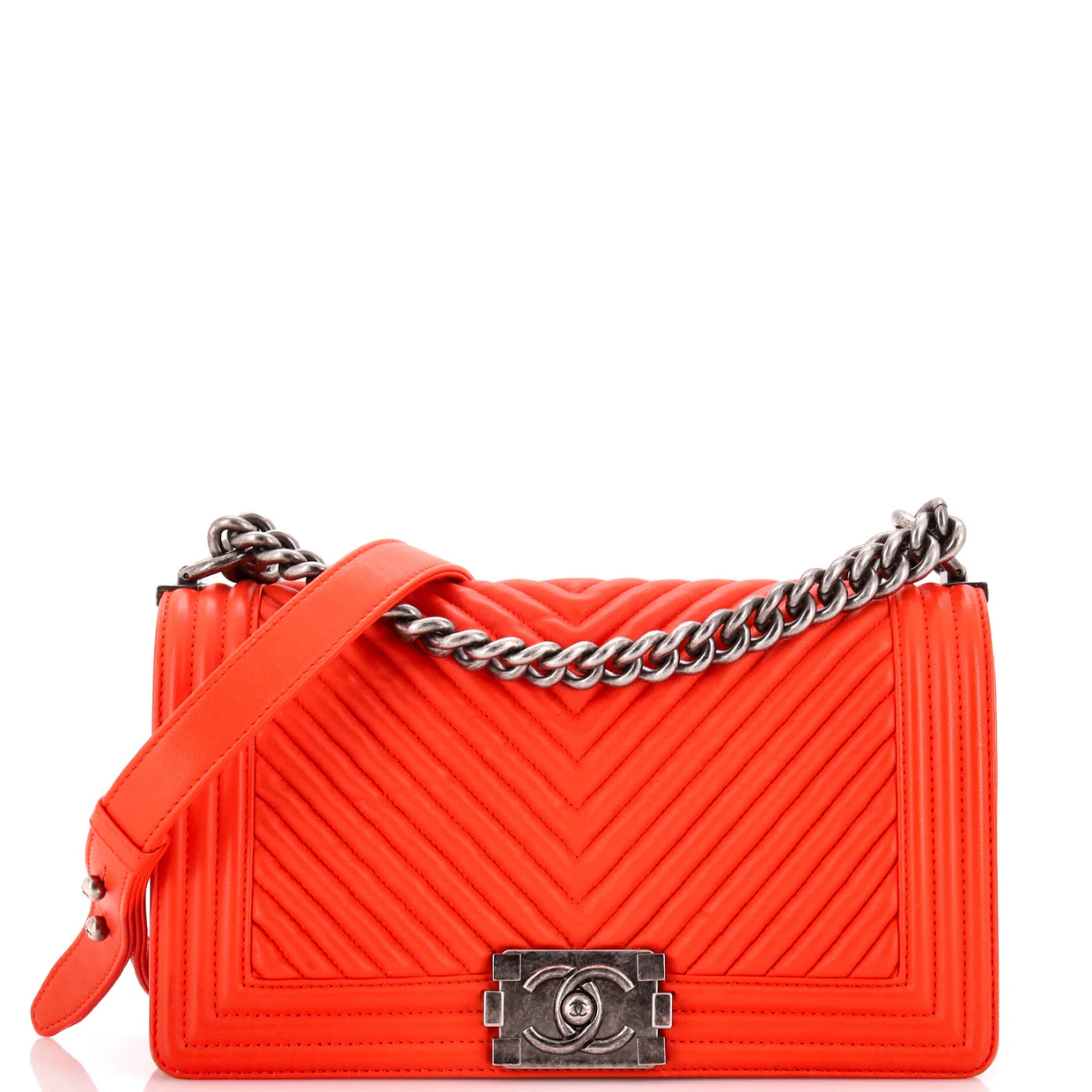 Boy Flap Bag Chevron Wrinkled Lambskin Old Medium - Deep Luxury