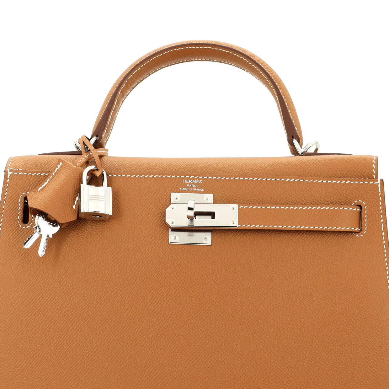 Kelly Handbag Gold Epsom with Palladium Hardware 28 - Deep Luxury