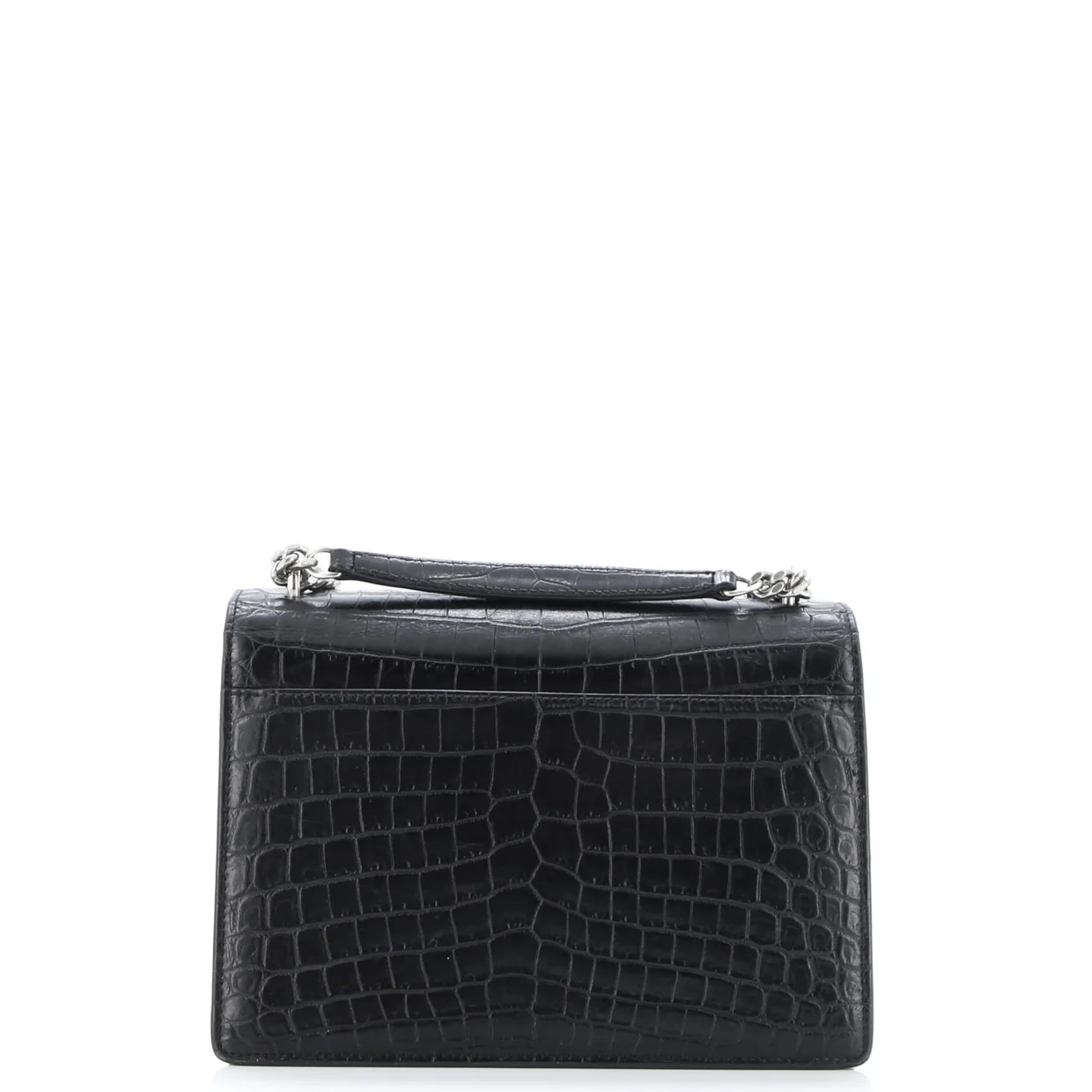 Sunset Crossbody Bag Crocodile Embossed Leather Medium - Deep Luxury