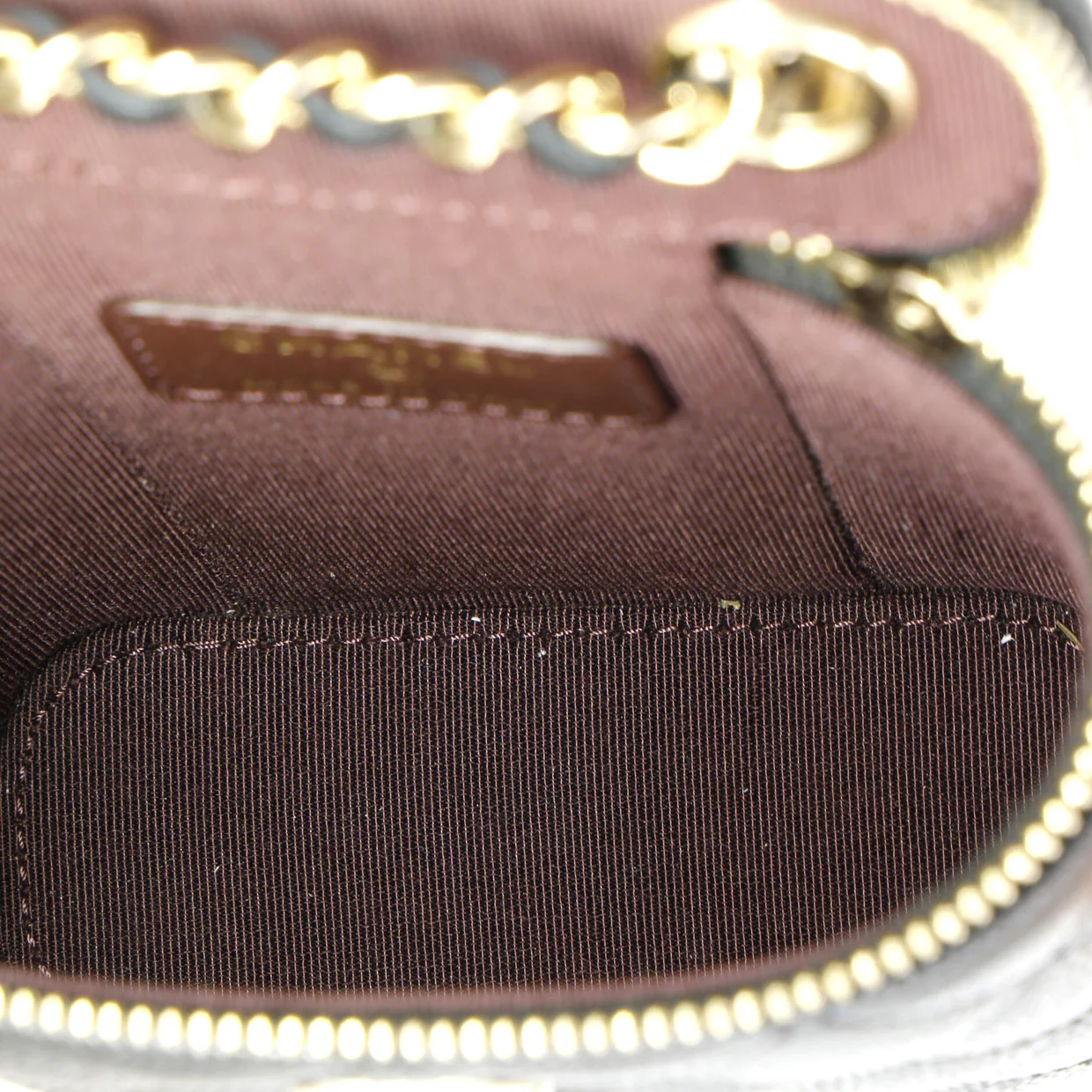 Vertical Classic Vanity Case with Chain Quilted Caviar Small - Deep Luxury