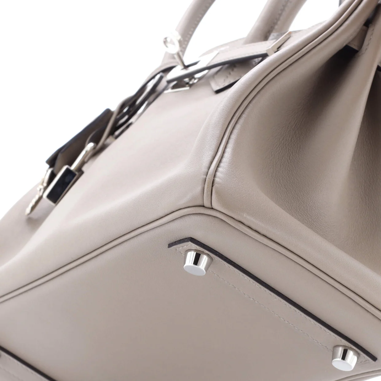 Birkin Handbag Grey Swift with Palladium Hardware 25 - Deep Luxury